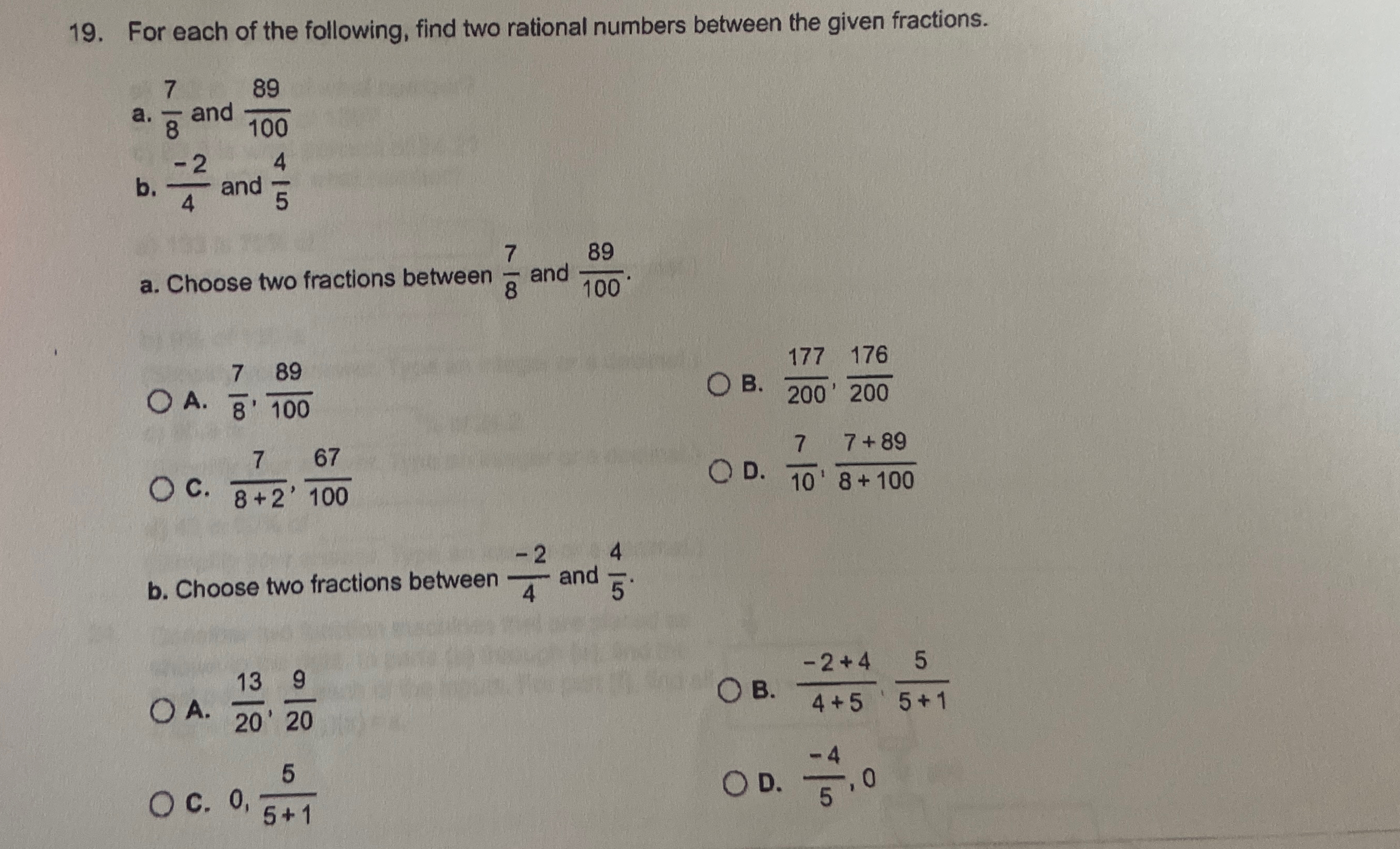 Solved For each of the following, find two rational numbers | Chegg.com