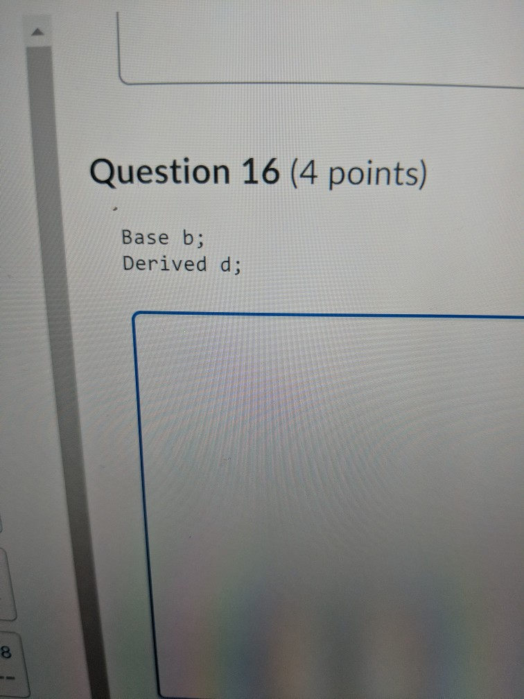 Solved Reading Code Given The Following Declarations: Class | Chegg.com