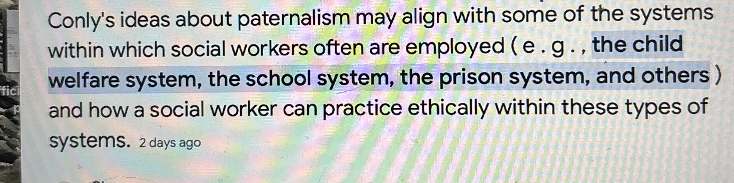 Solved Conly's ideas about paternalism may align with some | Chegg.com