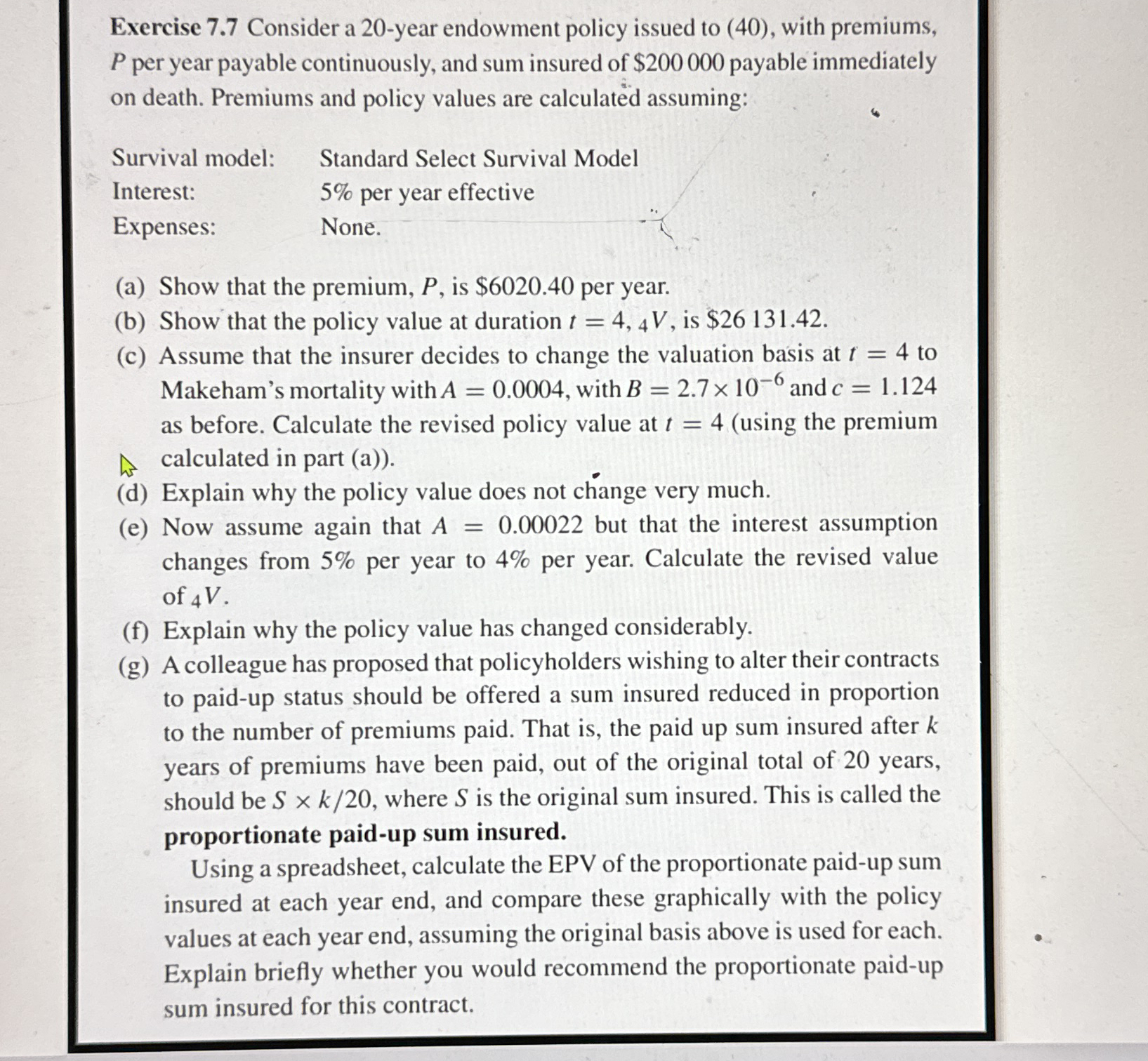 20 Year Endowment Policy