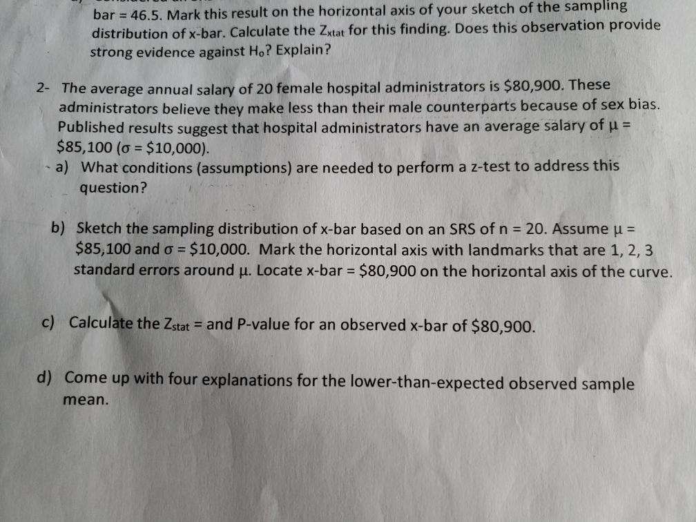 Solved Bar 46 5 Mark This Result On The Horizontal Axi Chegg Com