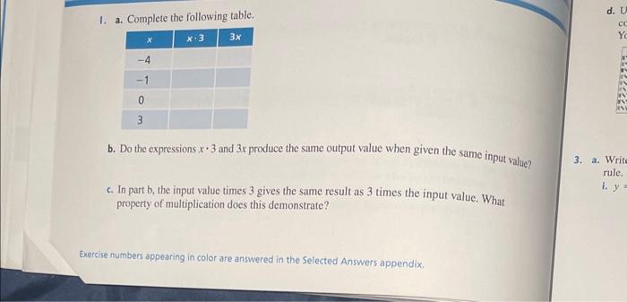 Solved I. a. Complete the following table. b. Do the | Chegg.com