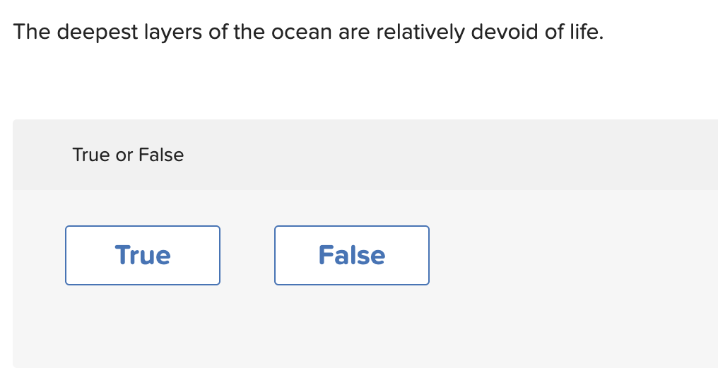 Solved The deepest layers of the ocean are relatively devoid | Chegg.com