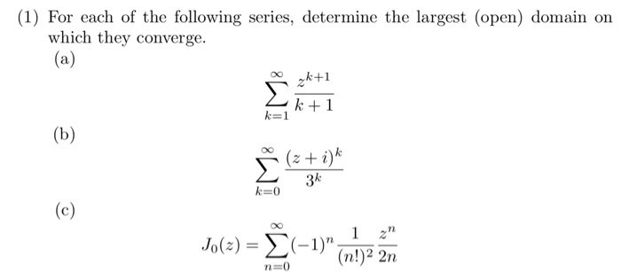 Solved (1) For each of the following series, determine the | Chegg.com