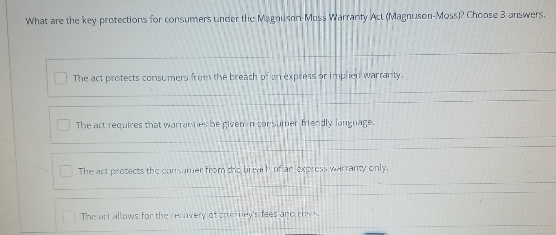 Solved What Are The Key Protections For Consumers Under The Chegg Solved What Are The Key Protections For Consumers Under The Chegg