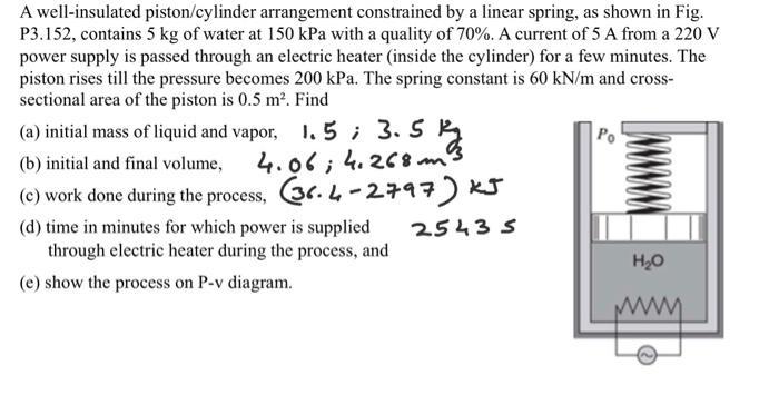 Solved A Well-insulated Piston/cylinder Arrangement | Chegg.com