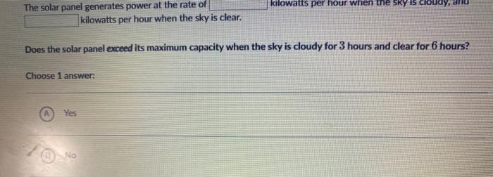 Solved A large solar panel can generate power at a maximum | Chegg.com