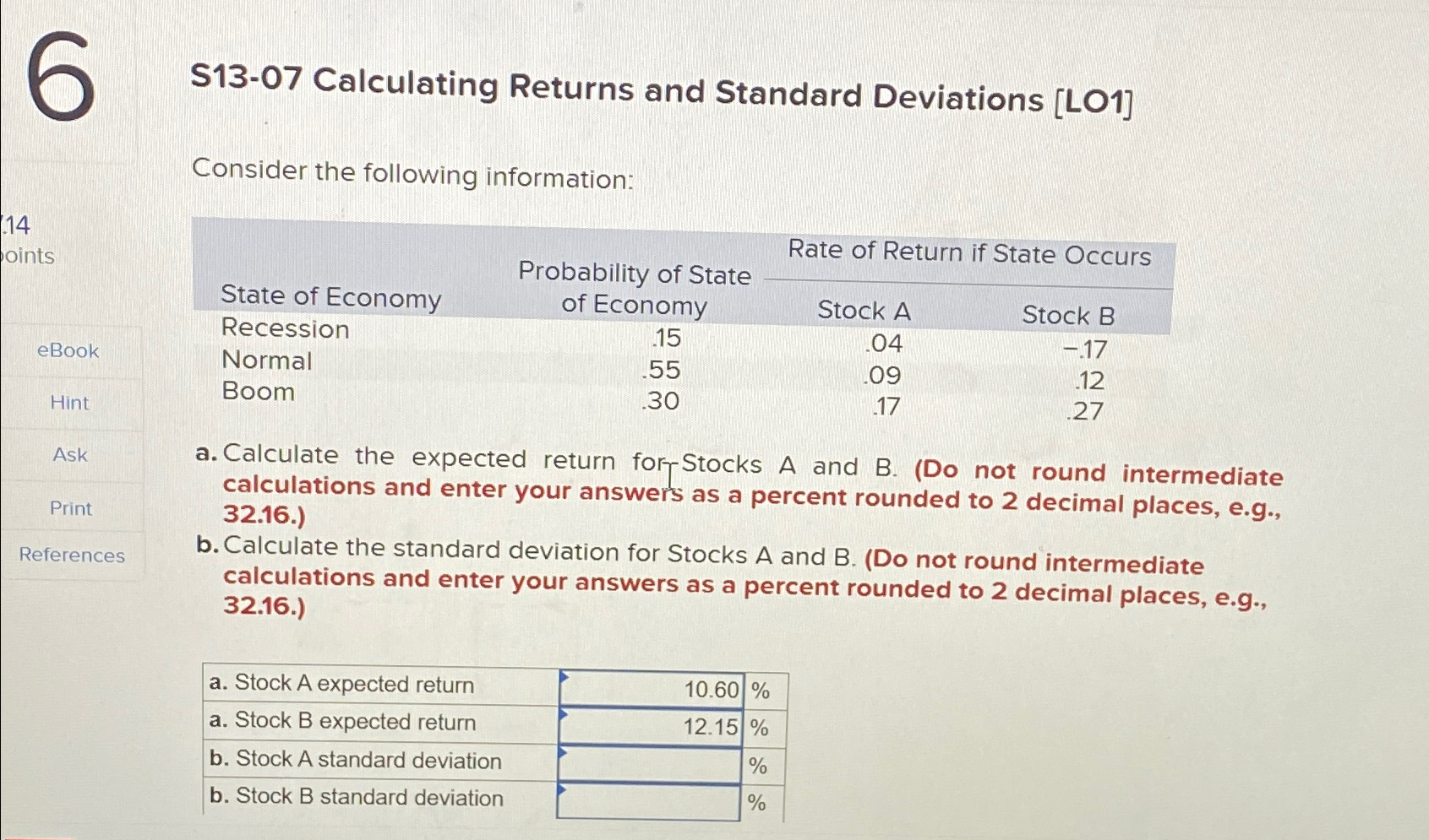 Solved S13-07 ﻿Calculating Returns And Standard Deviations | Chegg.com