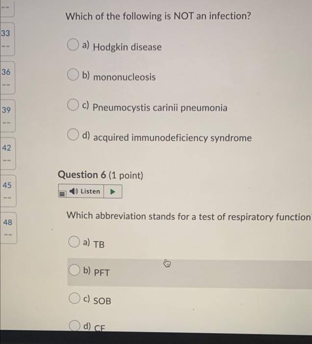 solved-which-of-the-following-is-not-an-infection-33-a-chegg