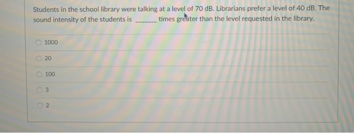Solved Students in the school library were talking at a | Chegg.com