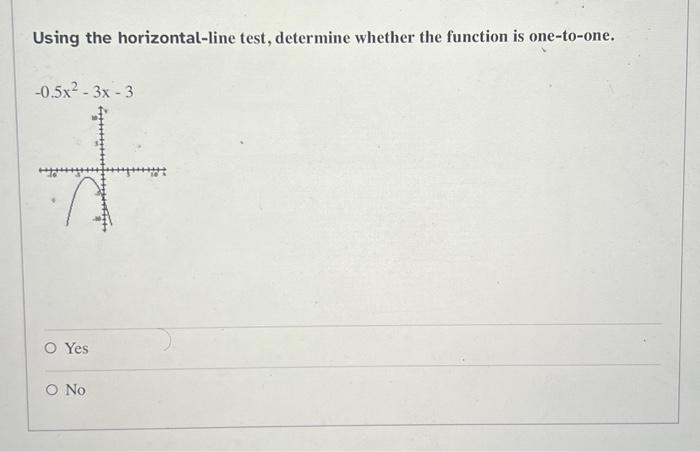 Solved Using the horizontal-line test, determine whether the | Chegg.com