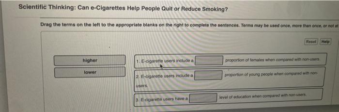 Solved Scientific Thinking Can e Cigarettes Help People Chegg