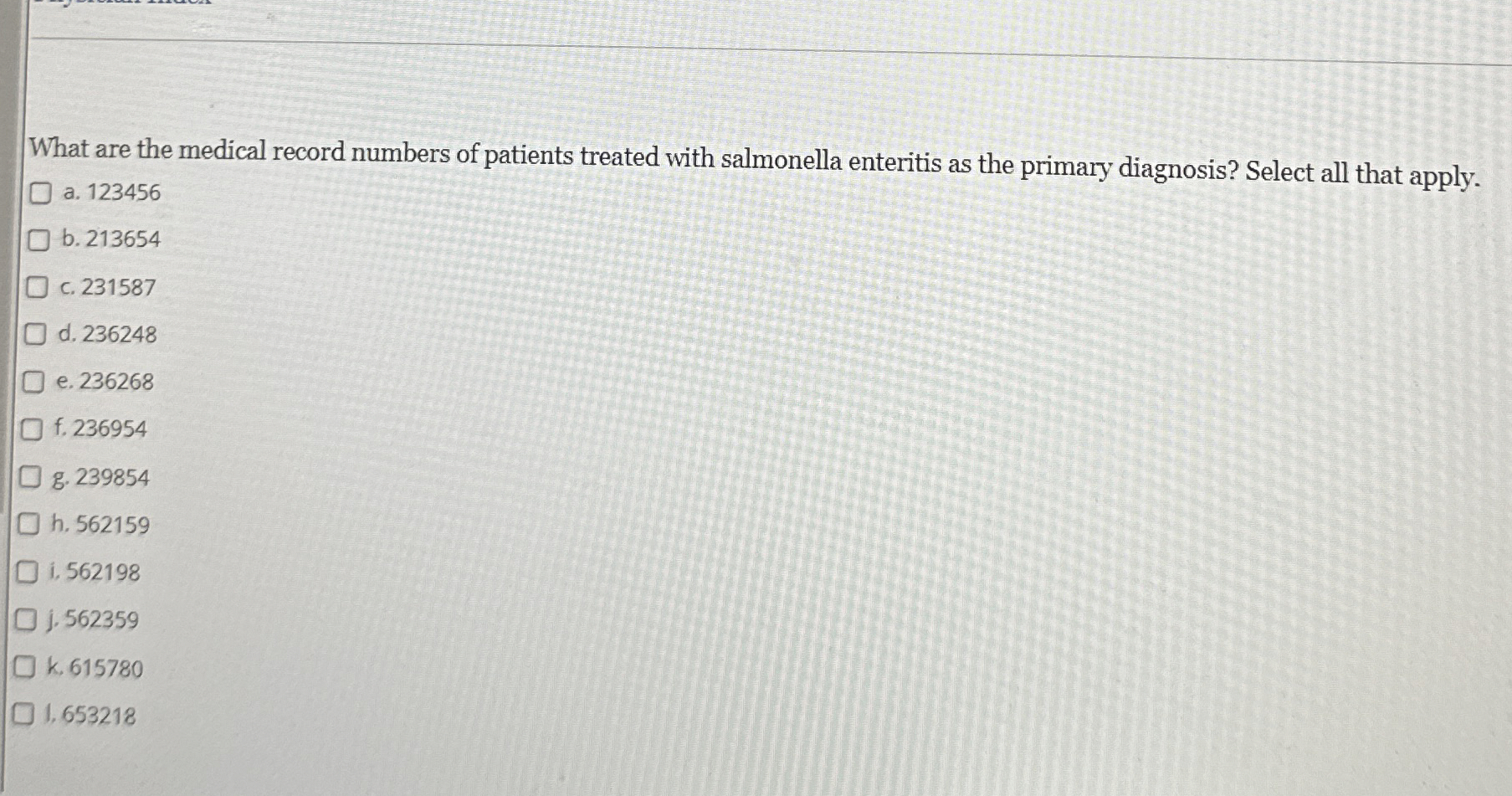 Solved What are the medical record numbers of patients