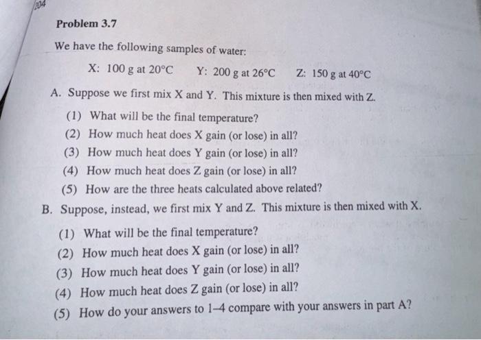 Solved 204 Problem 3.7 We have the following samples of | Chegg.com