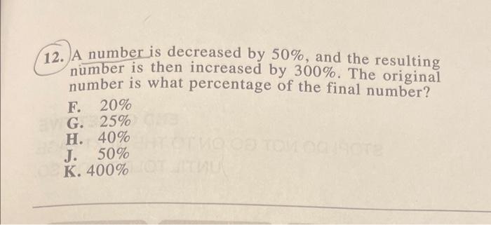 a number w increased by 12