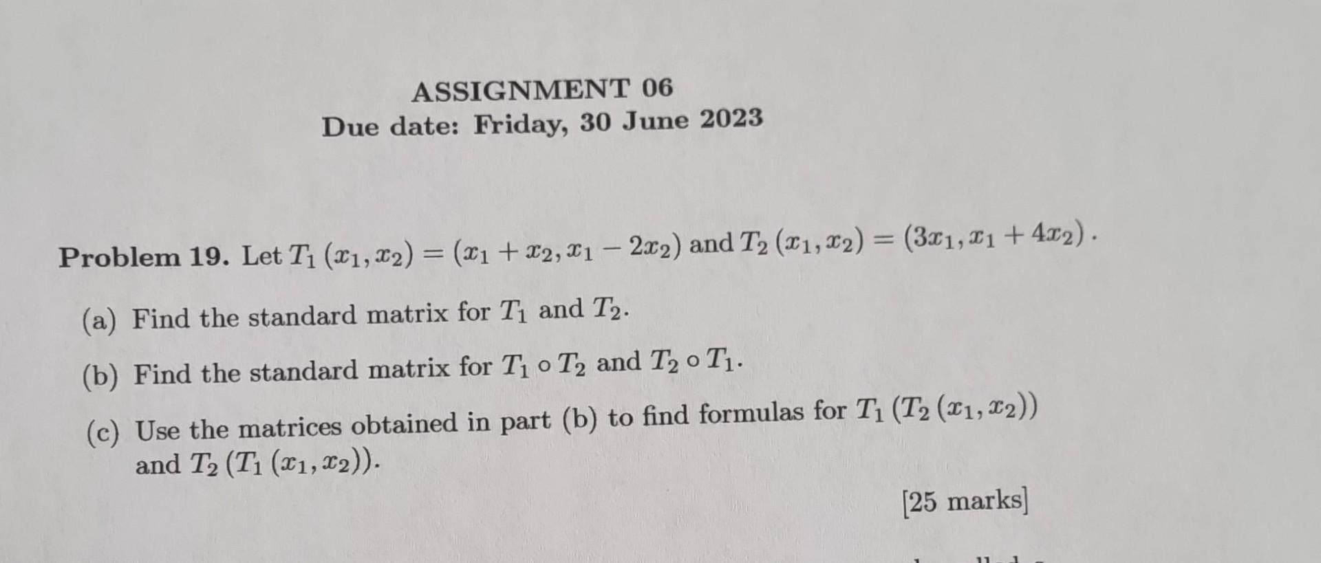 Solved Assignment 06 Due Date Friday 30 June 2023 Problem Chegg Solved Assignment 06 Due Date Friday 30 June 2023 Problem Chegg