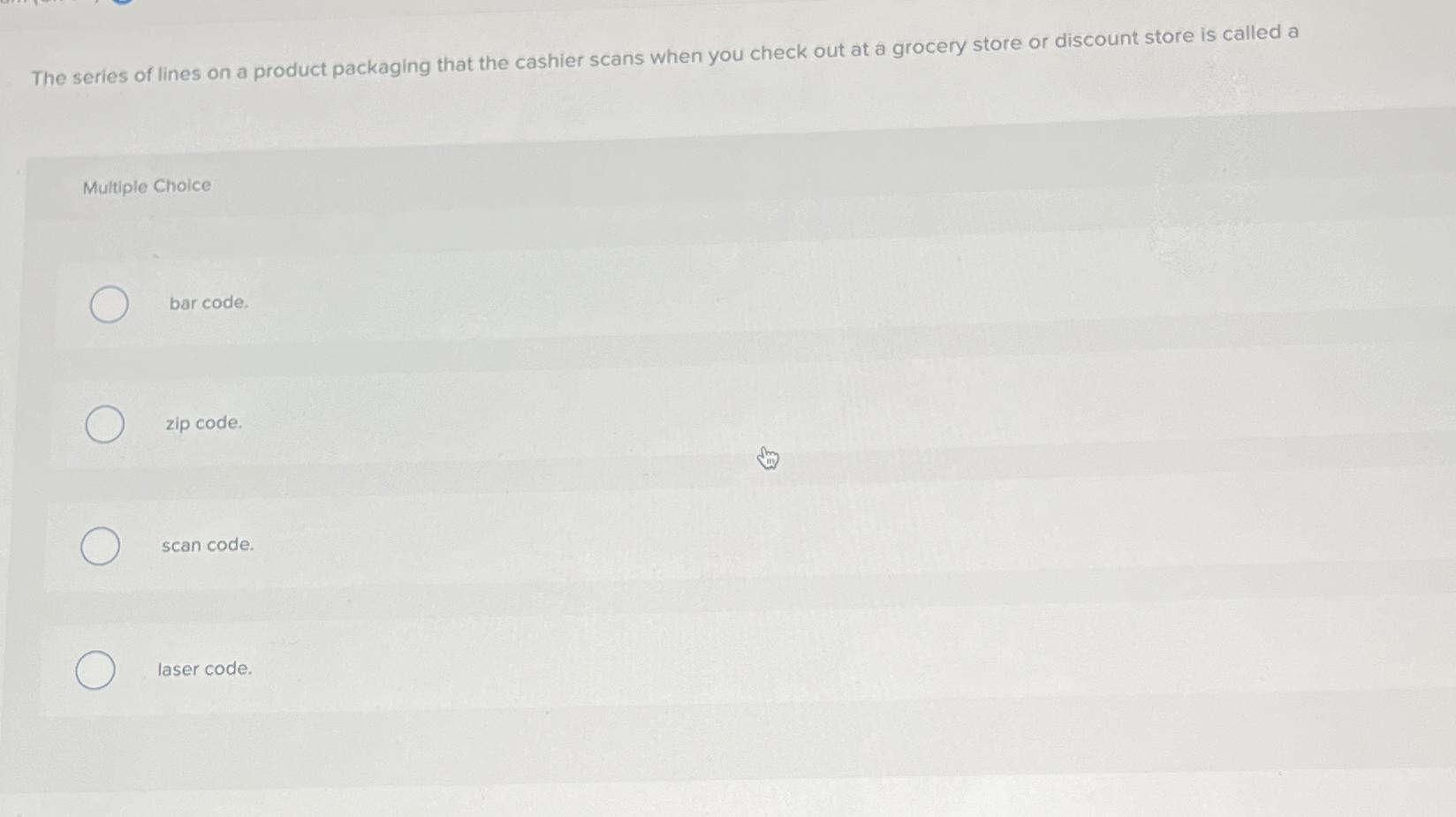 Solved The series of lines on a product packaging that the | Chegg.com