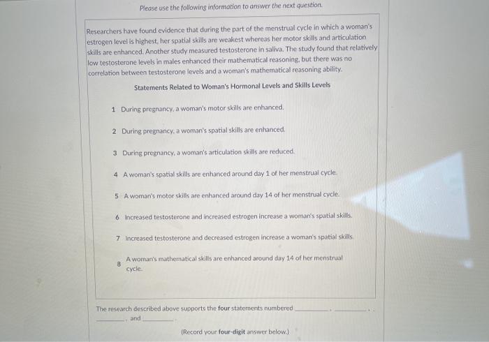 Solved Please use the following information to answer the | Chegg.com