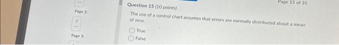 Solved The use of a control chart assumes that errors are | Chegg.com