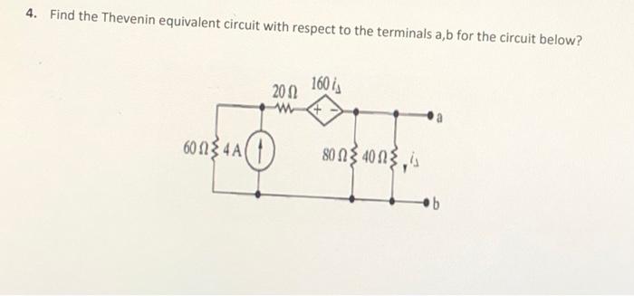 [solved] Circuit Theory 1 4 Find The Thevenin Equivalent C