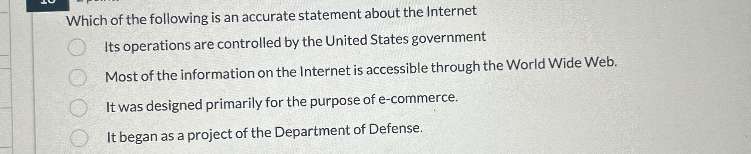 Solved Which of the following is an accurate statement about | Chegg.com