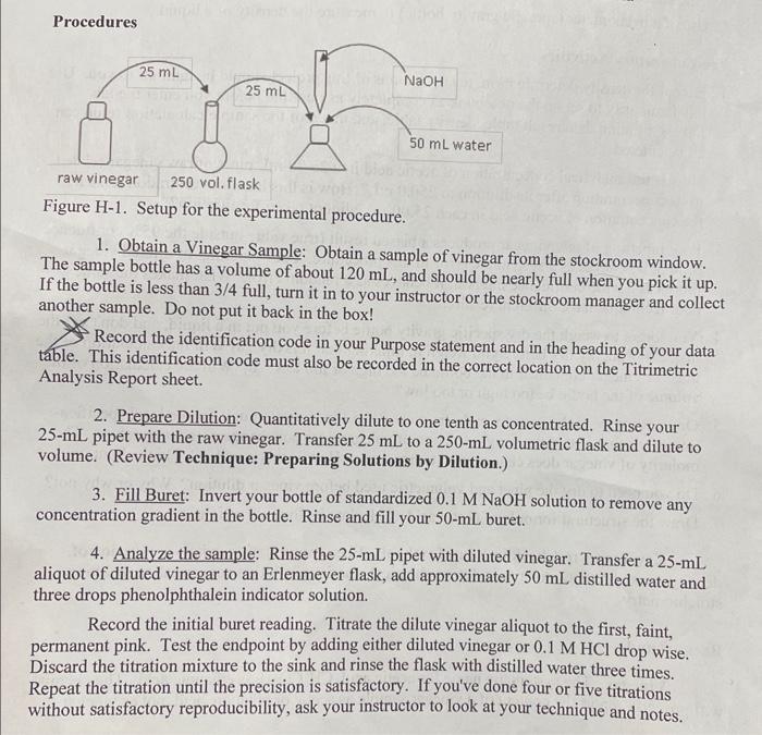 1. Acetic Acid Concentration of Raw Vinegar Use the