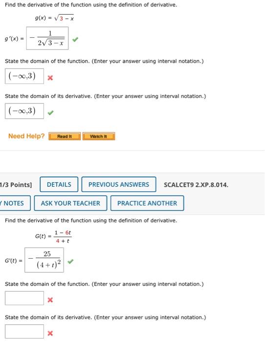 Solved Find the derivative of the function using the | Chegg.com