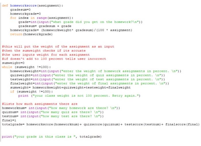 Solved Python code:How do I delete the lowest test score | Chegg.com