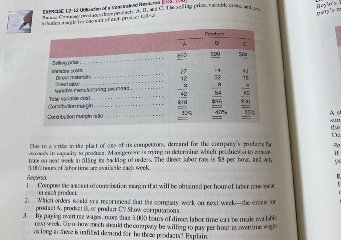 Solved Banner Company Produces Three Products: A, B, And C. | Chegg.com