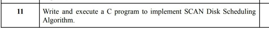 Solved 11 Write and execute a C program to implement SCAN | Chegg.com