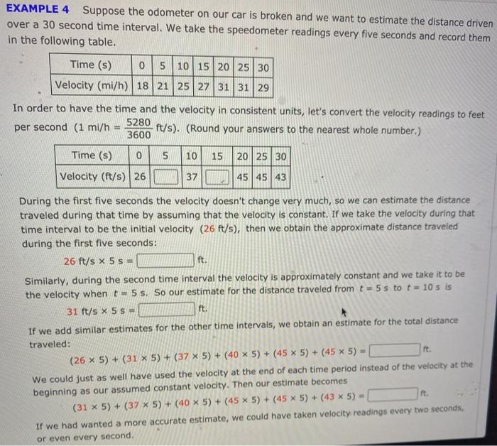 Solved EXAMPLE 4 Suppose the odometer on our car is broken | Chegg.com