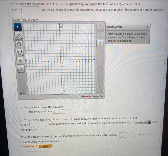 Solved (a) To solve the equation 2x + 1 = -x + 4 | Chegg.com