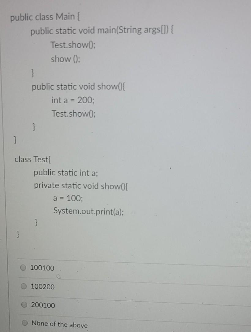 Solved public class Main public static void main(String | Chegg.com