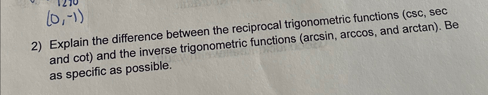 Solved Explain the difference between the reciprocal | Chegg.com