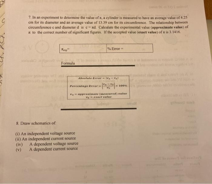 Solved C 7. In an experiment to determine the value of t, a | Chegg.com