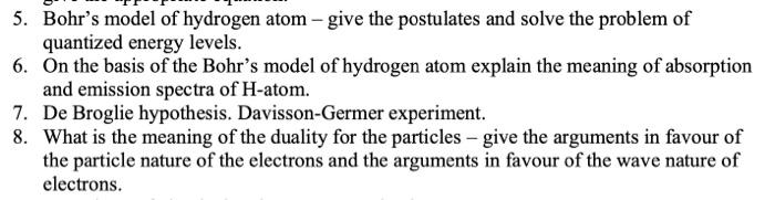 using the postulates of bohr's model of hydrogen atom