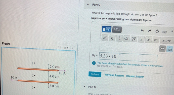 Part E What is the magnetic field strength at point 3 | Chegg.com