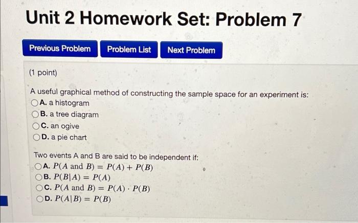 Solved Unit 2 Homework Set: Problem 7 Previous Problem | Chegg.com
