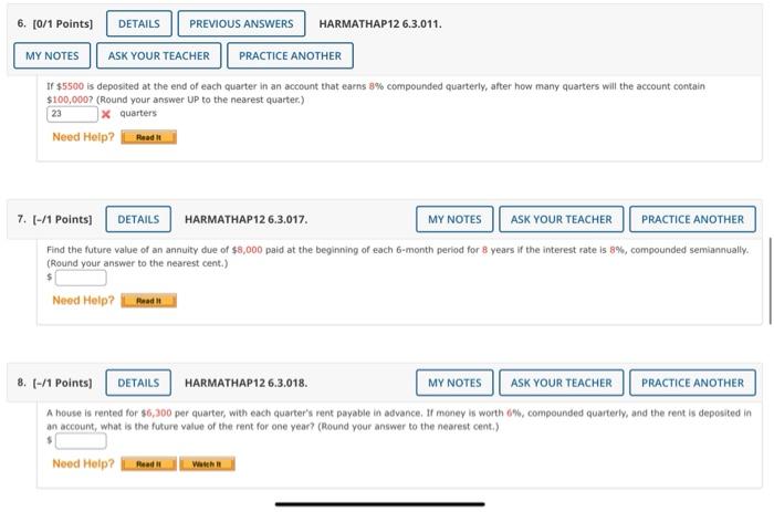Solved If $5500 is deposited at the end of each quarter in | Chegg.com