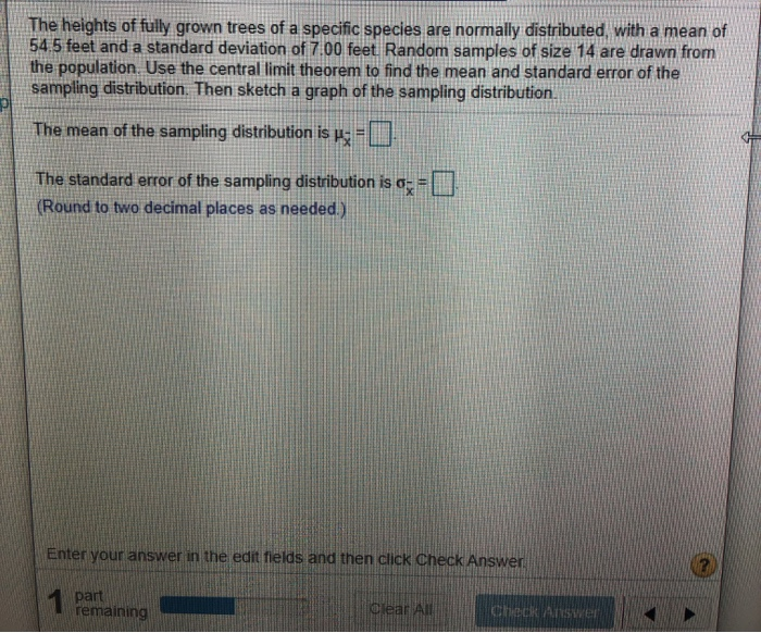 Solved The heights of fully grown trees of a specific | Chegg.com