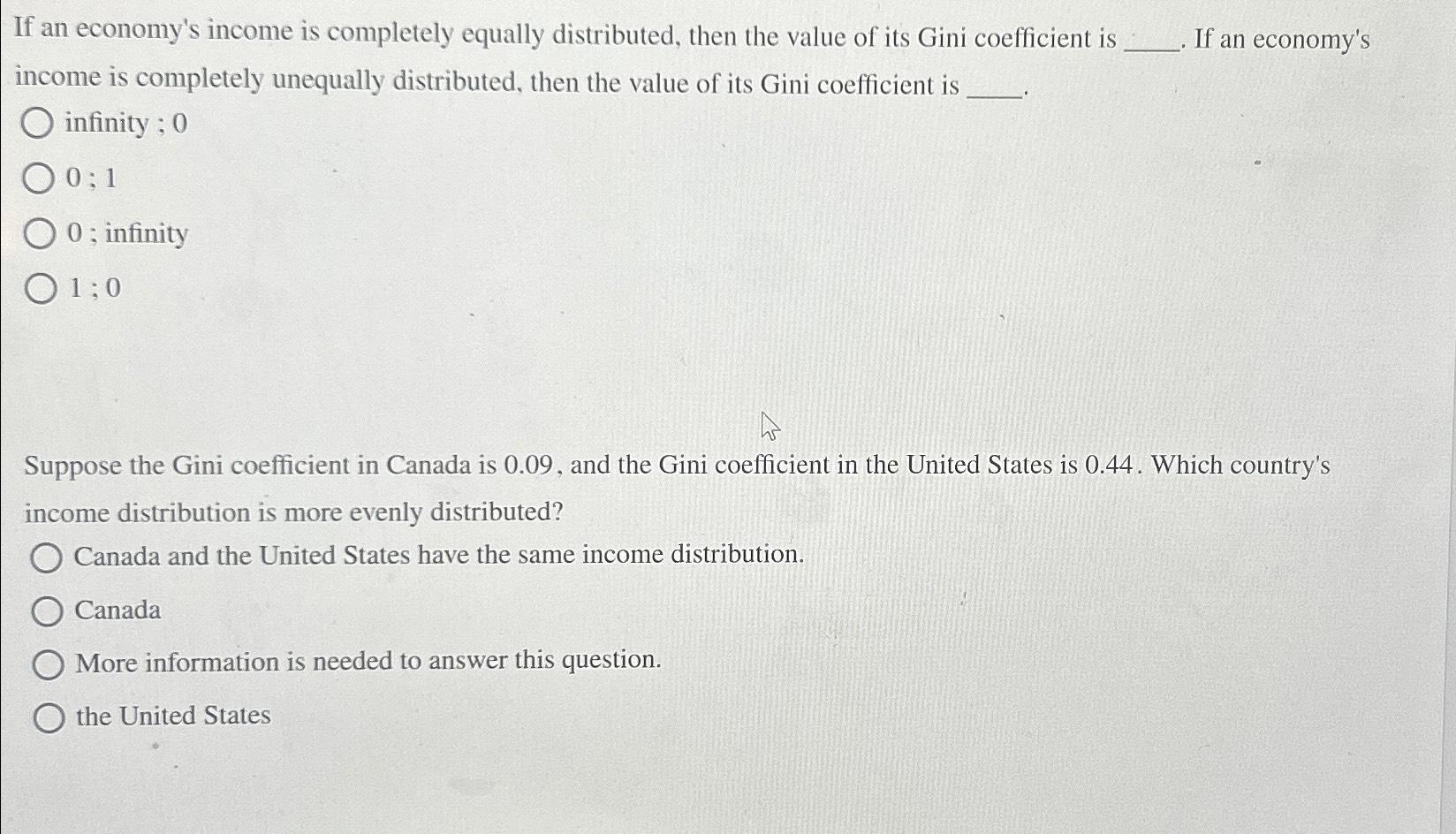 Solved If an economy's is completely equally