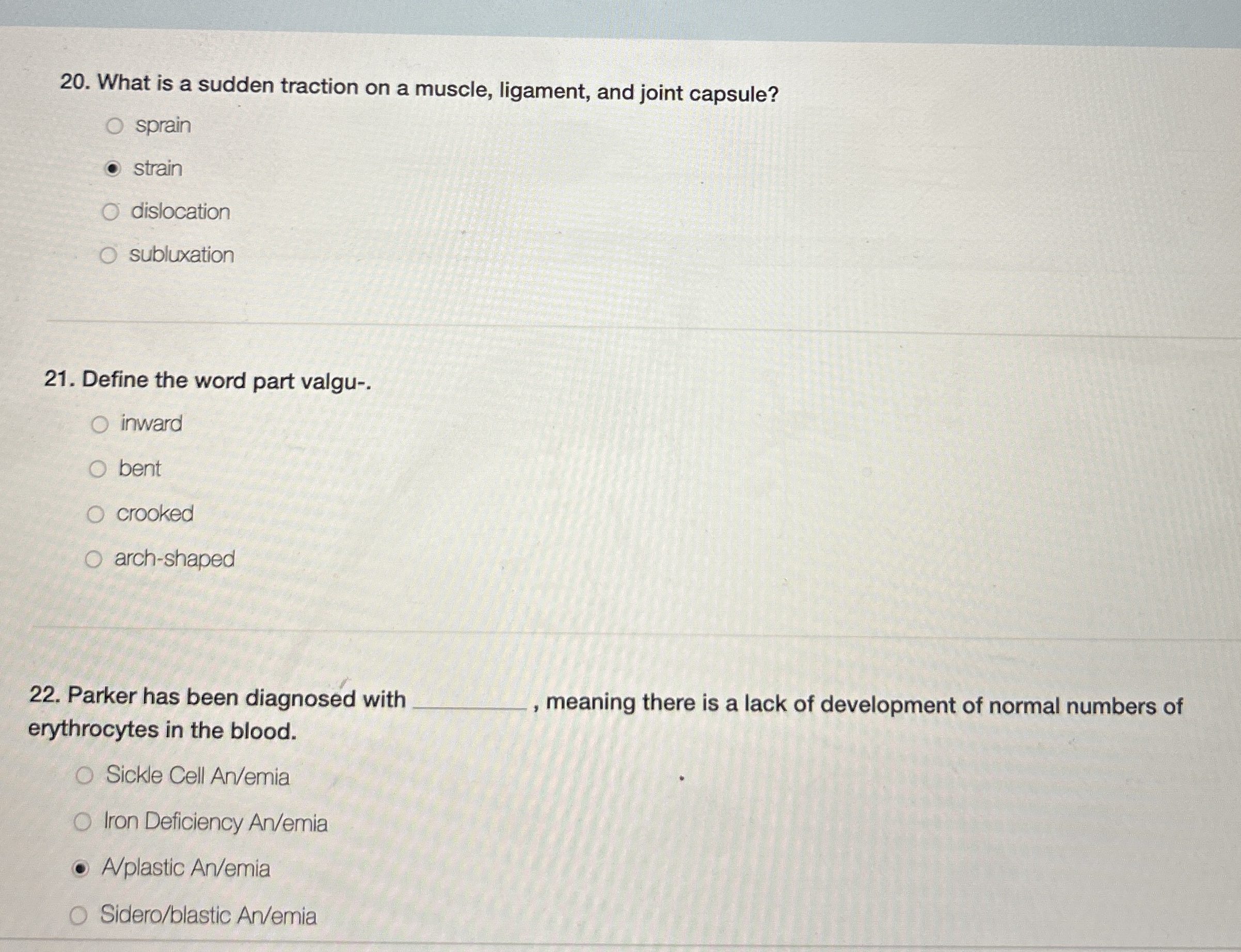 Solved What is a sudden traction on a muscle, ligament, and