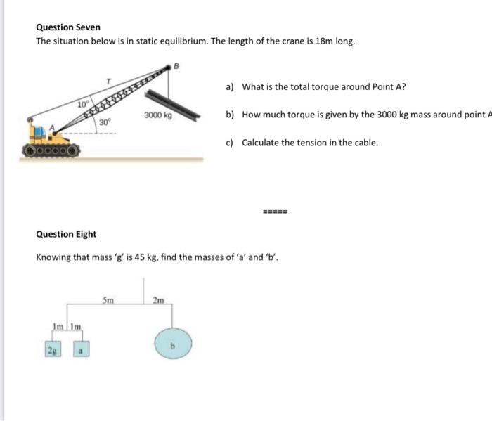 Solved Question Seven The situation below is in static | Chegg.com
