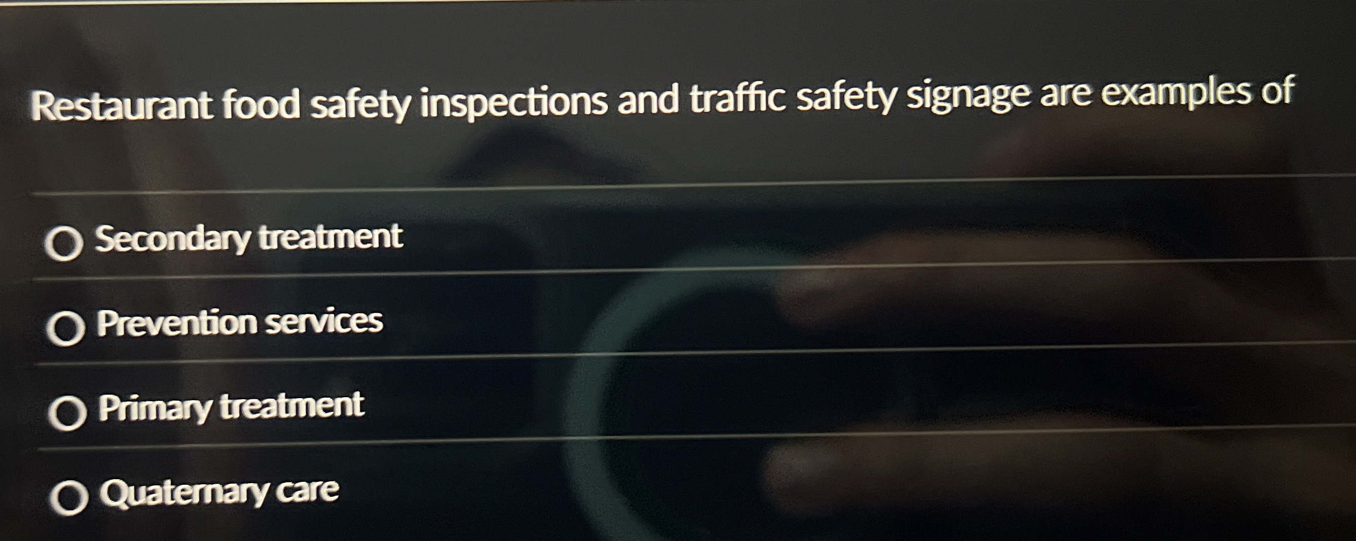 Solved Restaurant food safety inspections and traffic safety | Chegg.com