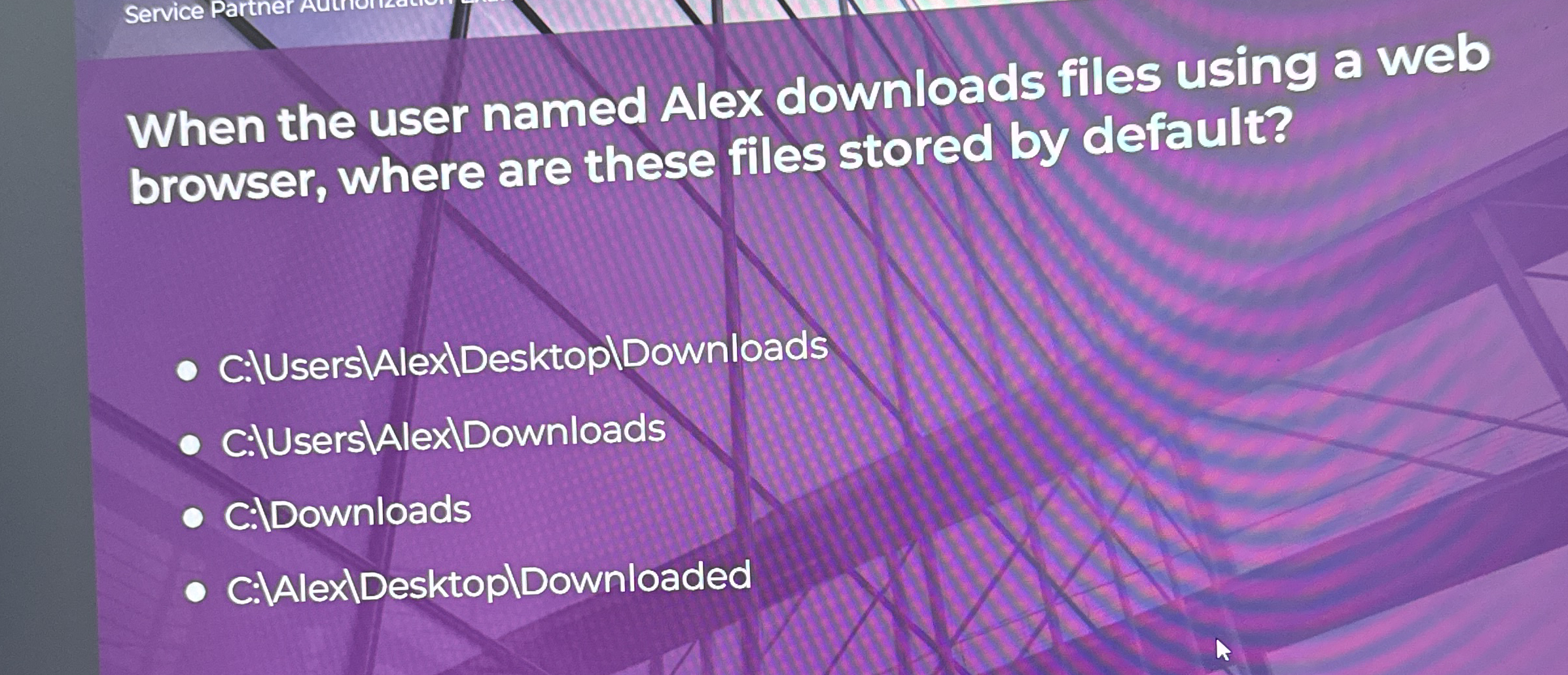 Solved When the user named Alex downloads files using a web | Chegg.com