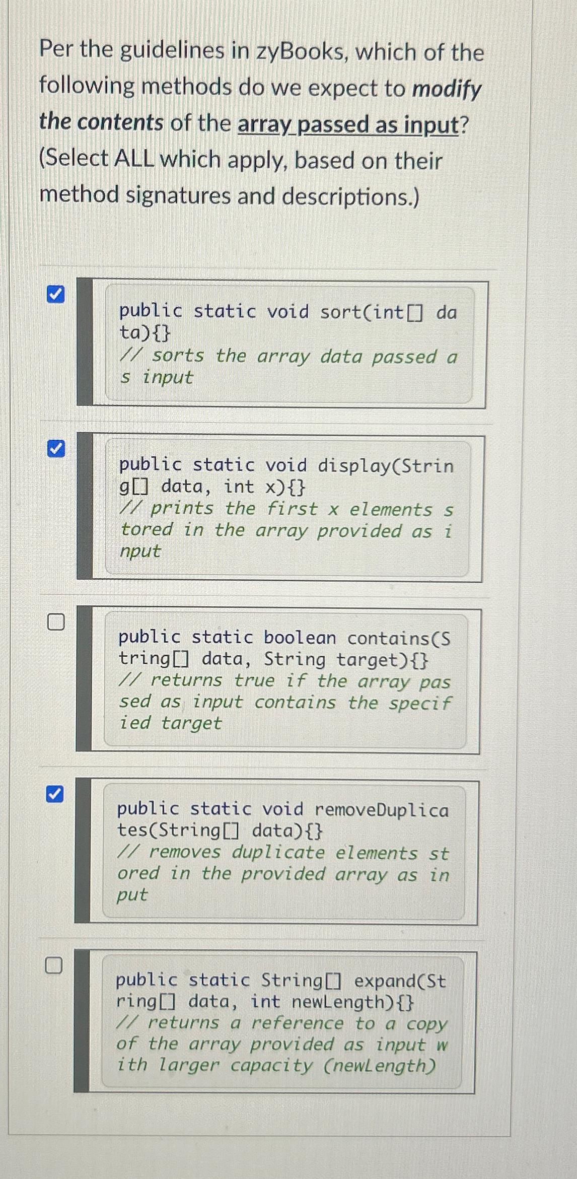 Solved Per The Guidelines In ZyBooks, Which Of The Following | Chegg.com