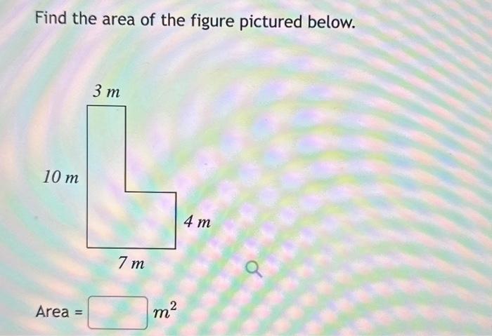 Solved Find The Area Of The Figure Pictured Below 5075