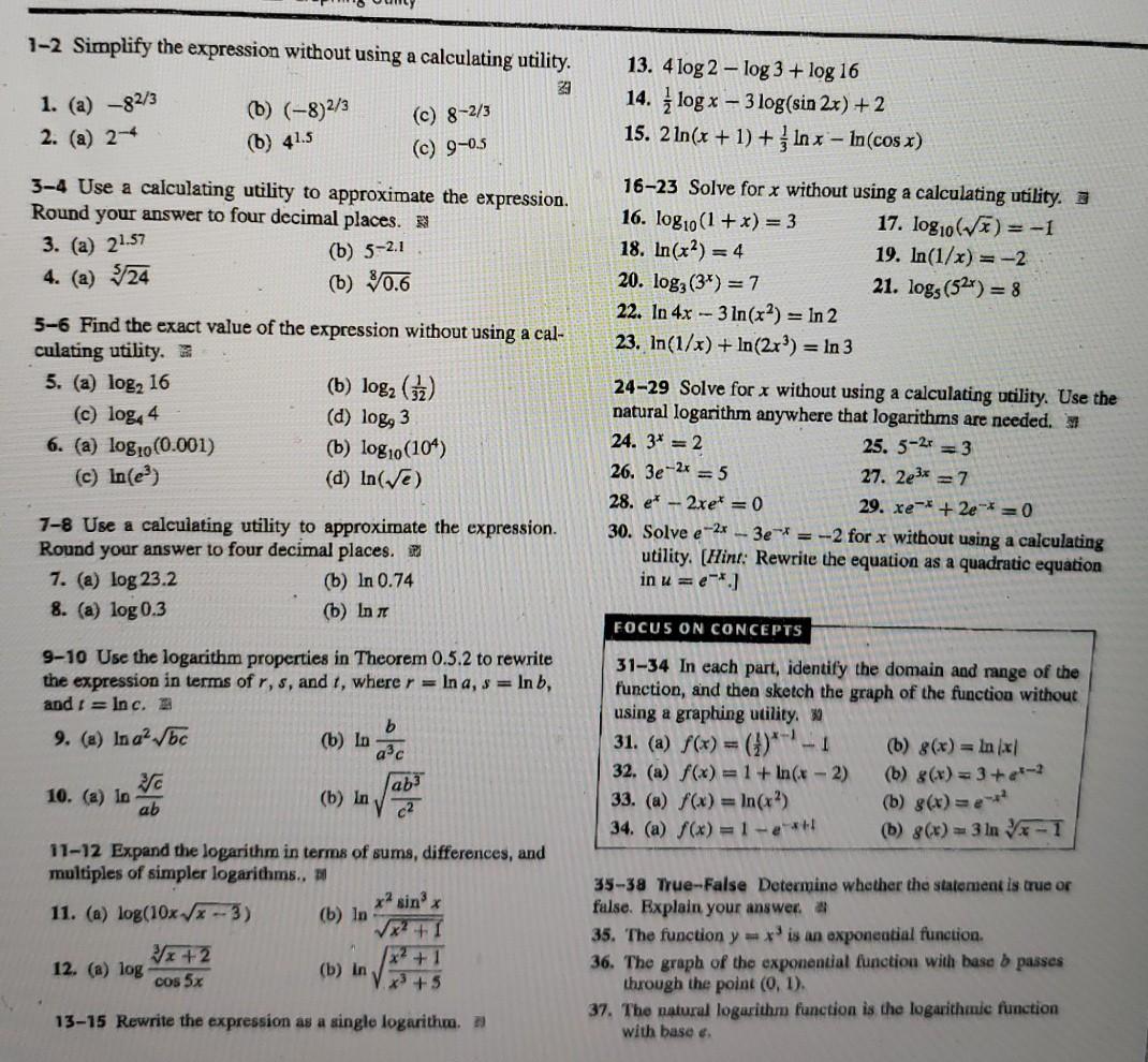 Solved 1-2 Simplify the expression without using a | Chegg.com