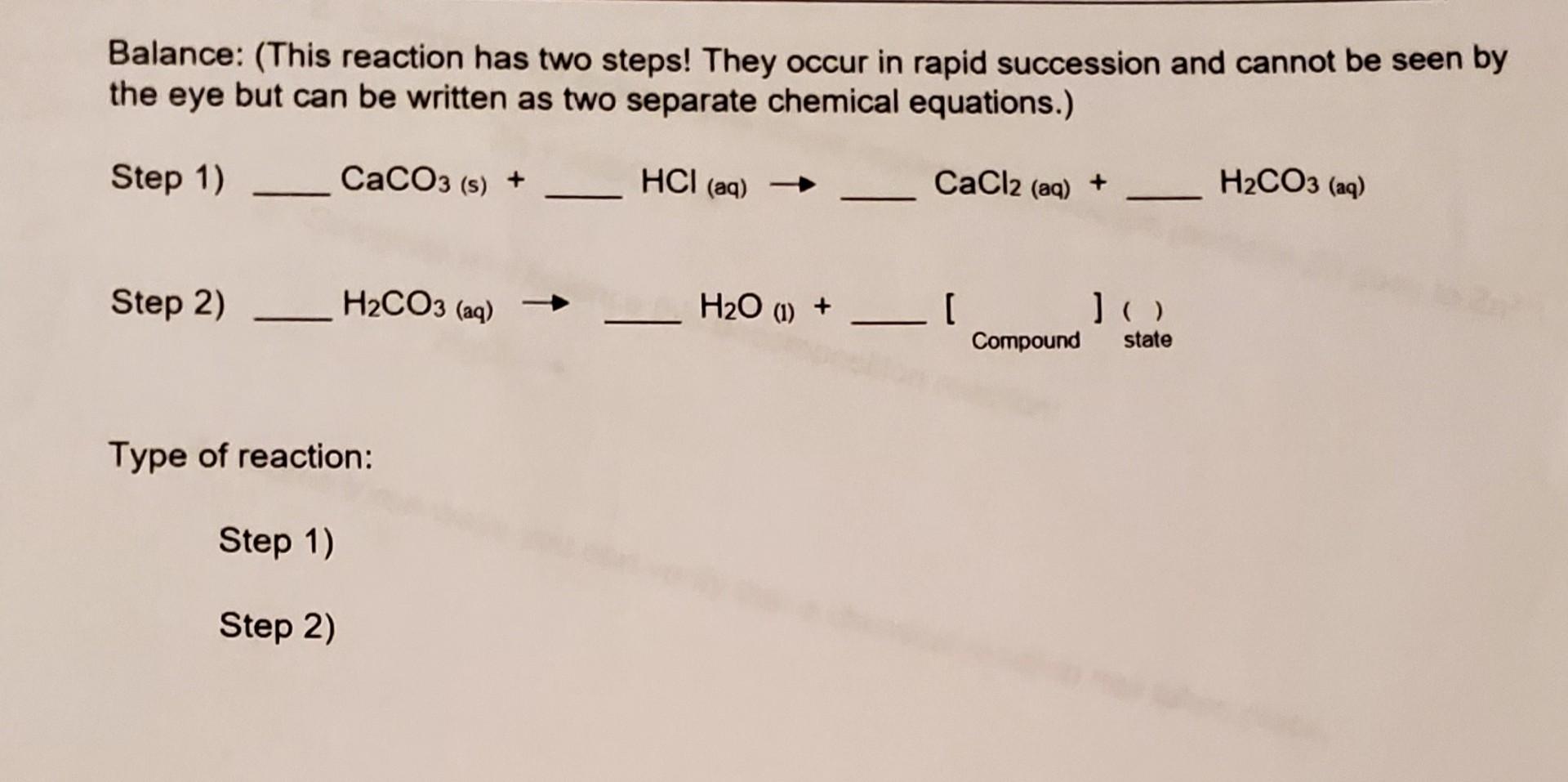 Solved Balance: (This reaction has two steps! They occur in | Chegg.com