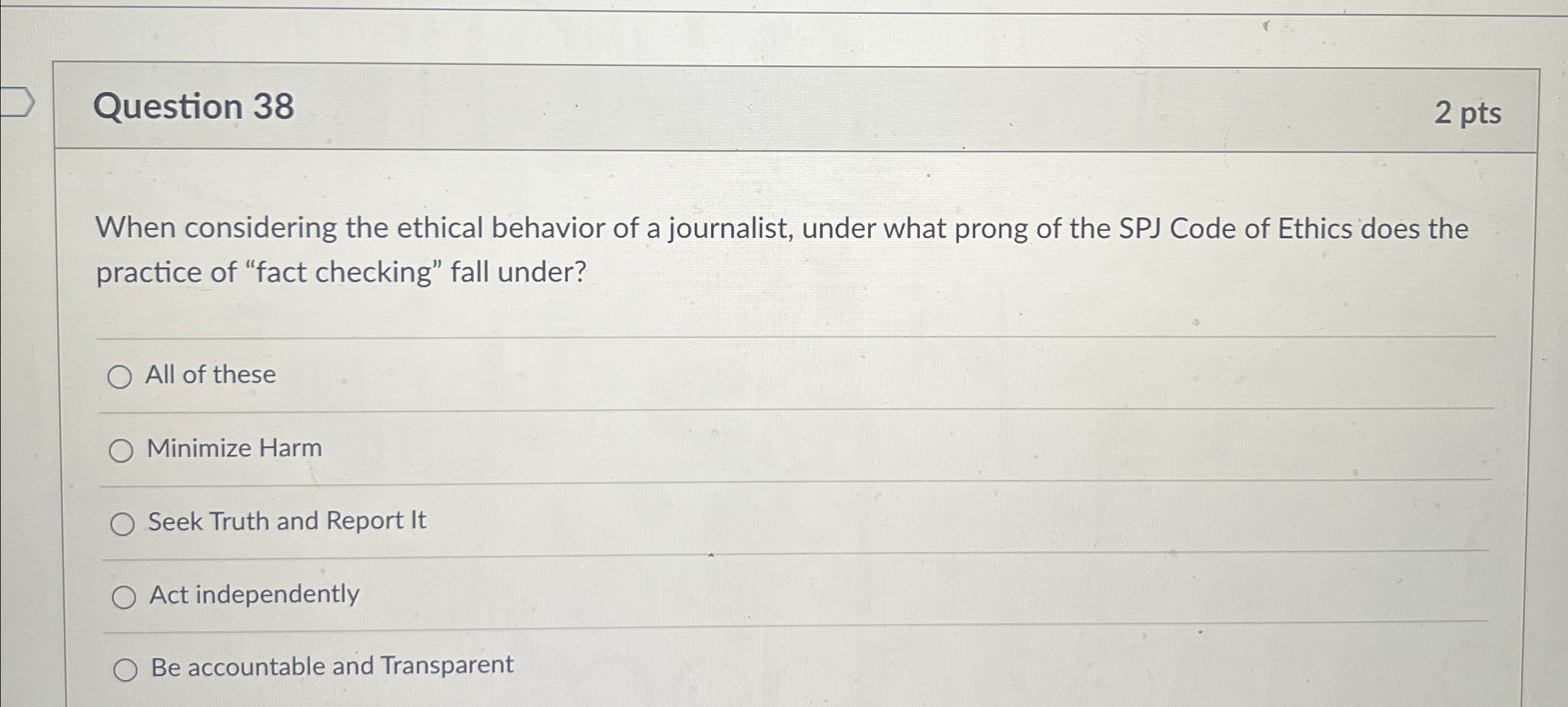 Solved Question 382ptsWhen considering the ethical behavior | Chegg.com
